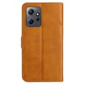 Pikkukuva 8 / 8: SKALO Xiaomi Redmi Note 12 4G Kohokuvioitu PU Nahka Lompakkokotelo - Vaaleanruskea