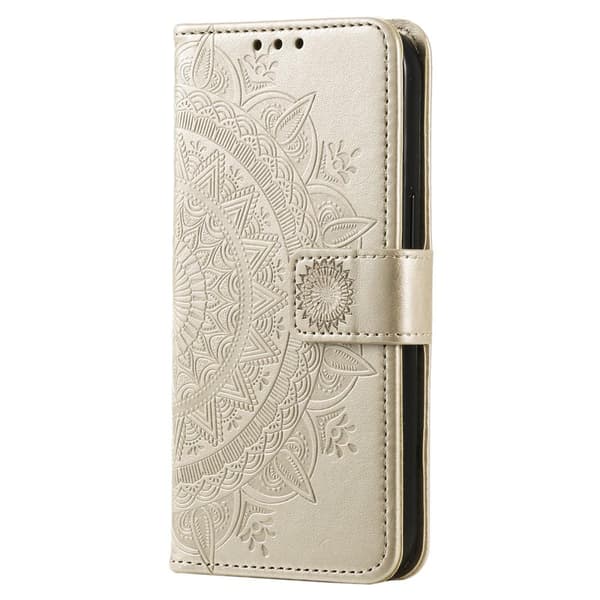 SKALO Xiaomi Redmi Note 12 4G Mandala lompakkokotelo - Kulta