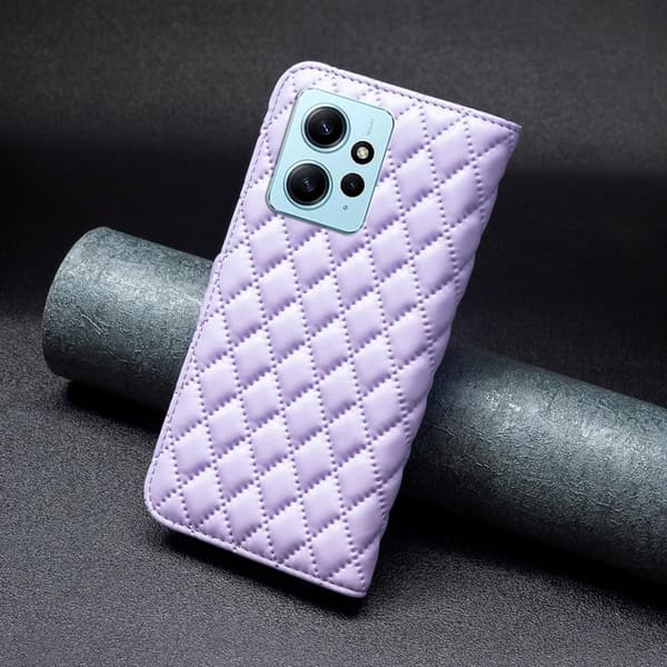 SKALO Xiaomi Redmi Note 12 4G BINFEN COLOR Quiltat Plånbok - Lila