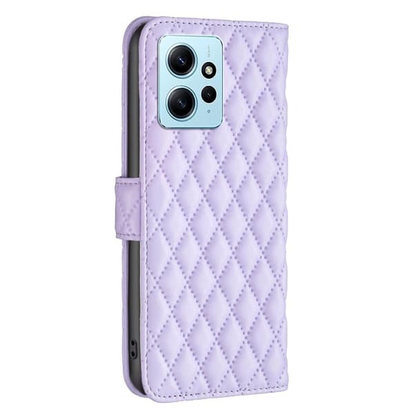 SKALO Xiaomi Redmi Note 12 4G BINFEN COLOR Quiltat Plånbok - Lila