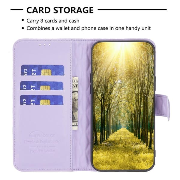 SKALO Xiaomi Redmi Note 12 4G BINFEN COLOR Quiltat Plånbok - Lila