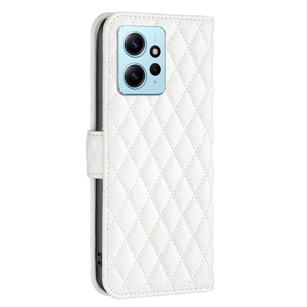 SKALO Xiaomi Redmi Note 12 4G BINFEN COLOR Quiltat Plånbok - Vit