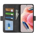 Pikkukuva 2 / 6: SKALO Xiaomi Redmi Note 12 4G Premium Wallet Lompakkokotelo - Musta