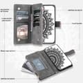 Pikkukuva 4 / 9: SKALO Xiaomi Redmi Note 12 4G Big Wallet Mandala Lompakkokotelo - Harmaa
