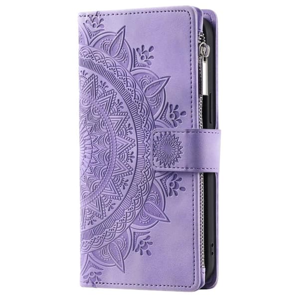 SKALO Xiaomi Redmi Note 12 4G Big Wallet Mandala Lompakkokotelo - Violetti