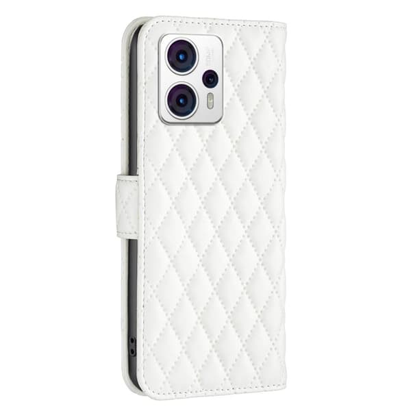 SKALO Motorola Moto G53 5G BINFEN COLOR Quiltat Plånbok - Vit