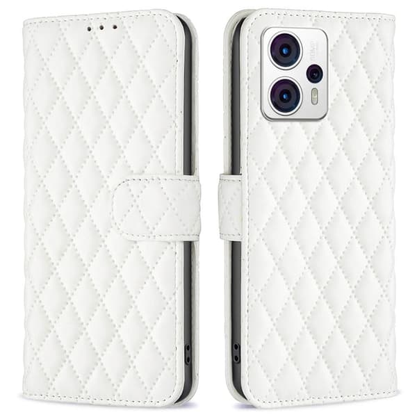SKALO Motorola Moto G53 5G BINFEN COLOR Tikattu Lompakko - Valkoinen
