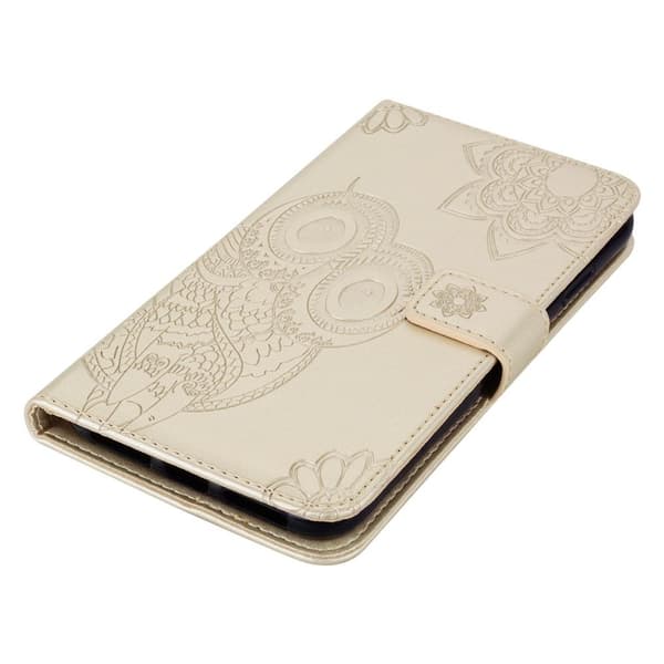 SKALO Motorola Moto G53 5G Mandala Owl Flip Cover - Guld