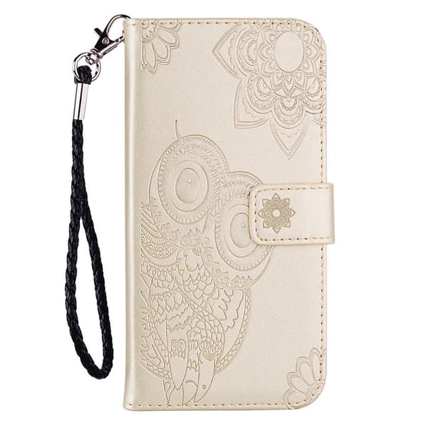 SKALO Motorola Moto G53 5G Mandala Owl Flip Cover - Guld