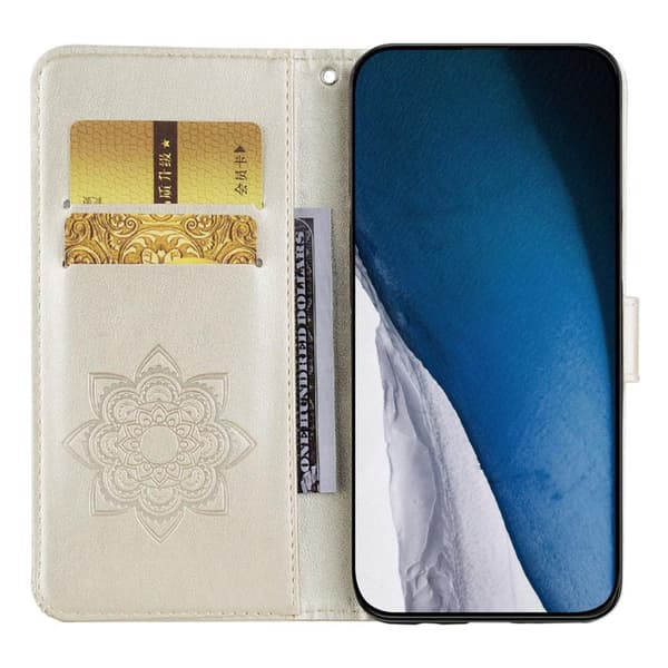 SKALO Motorola Moto G53 5G Mandala Owl Flip Cover - Guld