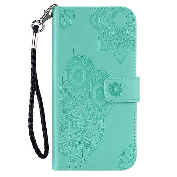 SKALO Motorola Moto G53 5G Mandala Owl Plånboksfodral - Turkos