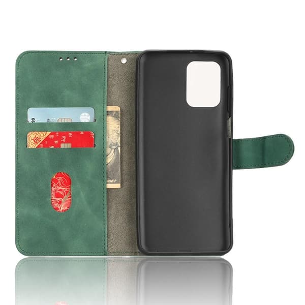 SKALO Motorola Moto G53 5G Matt PU-Läder Plånboksfodral - Grön