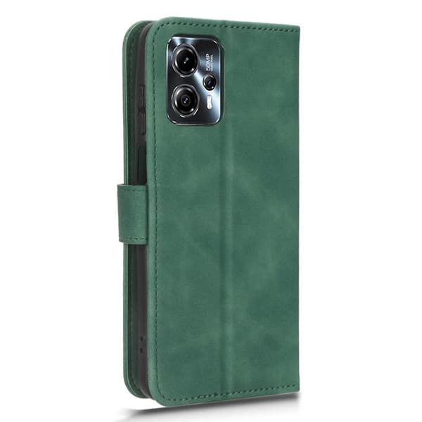 SKALO Motorola Moto G53 5G Matt PU-Läder Plånboksfodral - Grön