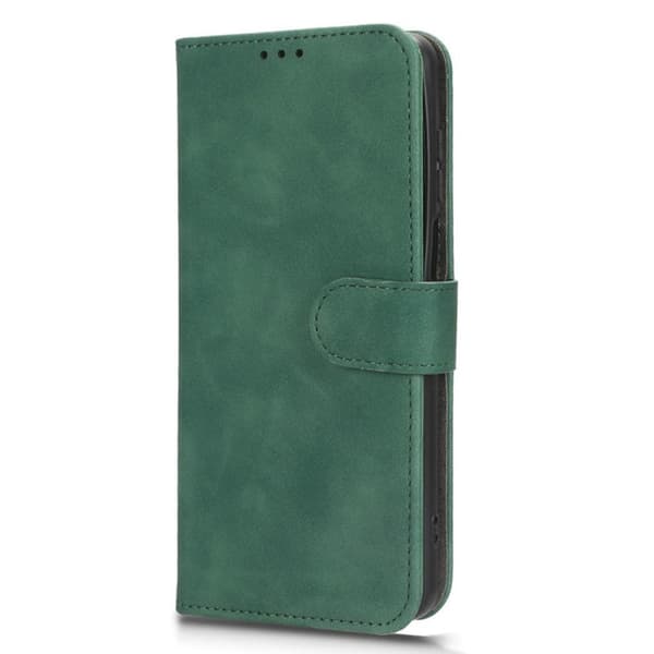 SKALO Motorola Moto G53 5G Matt PU-Läder Plånboksfodral - Grön