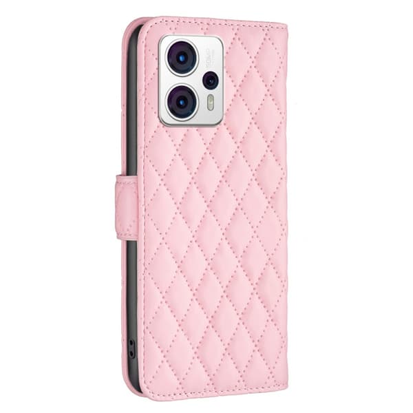 SKALO Motorola Moto G53 5G BINFEN COLOR Quiltat Plånbok - Rosa