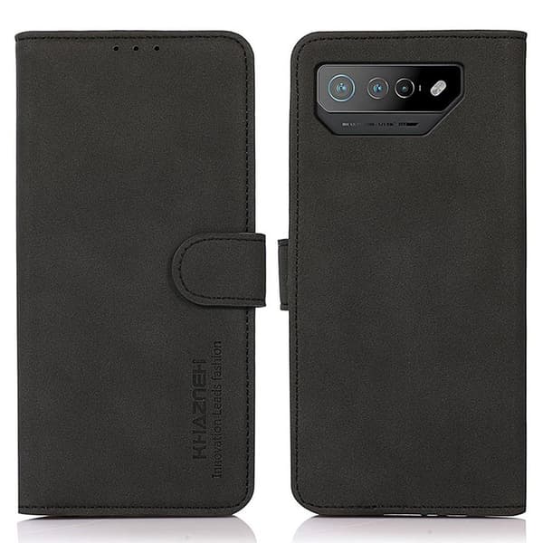SKALO Asus ROG Phone 7 5G KHAZNEH Lompakkokotelo PU-nahasta - Musta