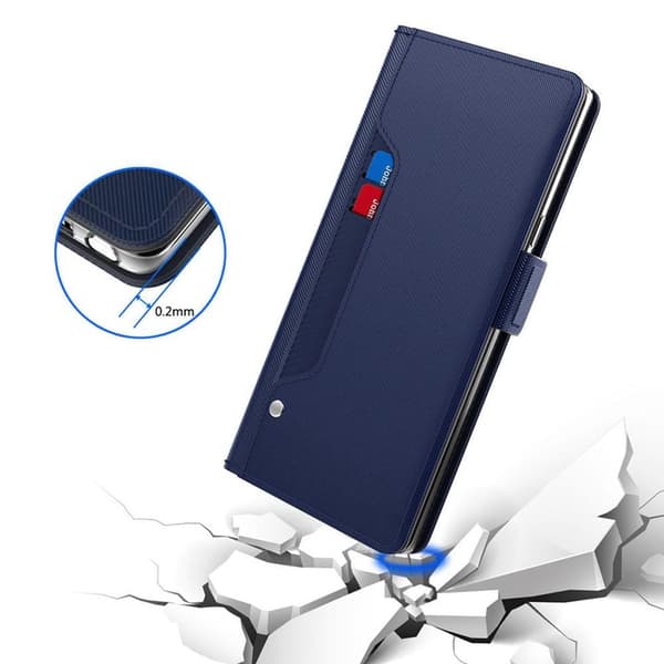 SKALO Asus ROG Phone 7 5G Korthållare Spegel Plånbok - Blå