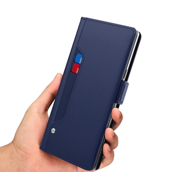 SKALO Asus ROG Phone 7 5G Korthållare Spegel Plånbok - Blå
