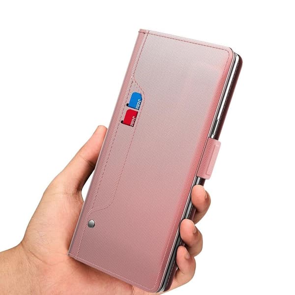 SKALO Motorola Edge 40 Pro 5G Kortinhaltijan peililompakko - Ruusukulta