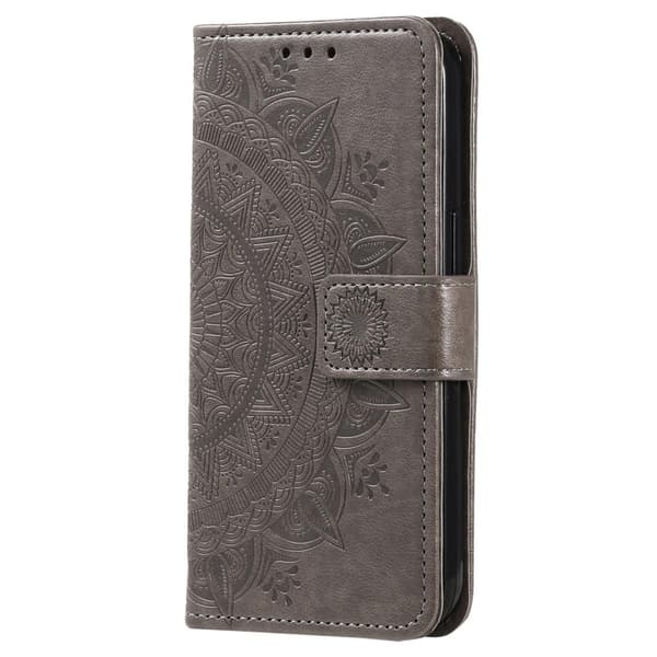 SKALO Xiaomi 13 Pro 5G Mandala lompakkokotelo - Harmaa