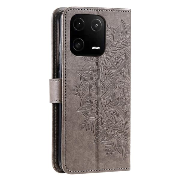 SKALO Xiaomi 13 Pro 5G Mandala lompakkokotelo - Harmaa