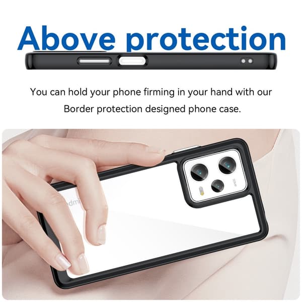 SKALO Xiaomi Redmi Note 12 Pro 5G Läpinäkyvä TPU suojakuori - Musta