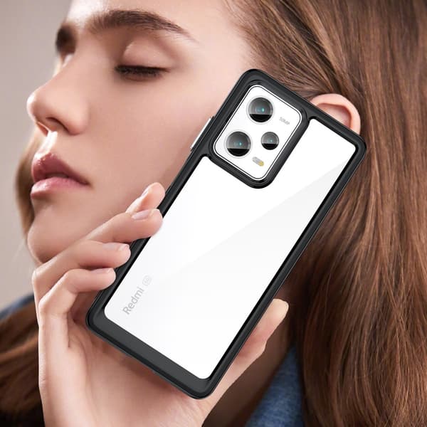 SKALO Xiaomi Redmi Note 12 Pro 5G Läpinäkyvä TPU suojakuori - Musta