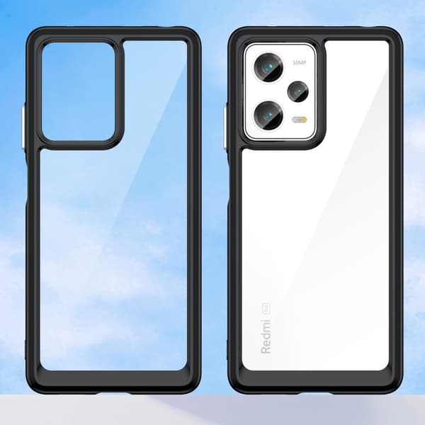 SKALO Xiaomi Redmi Note 12 Pro 5G Läpinäkyvä TPU suojakuori - Musta