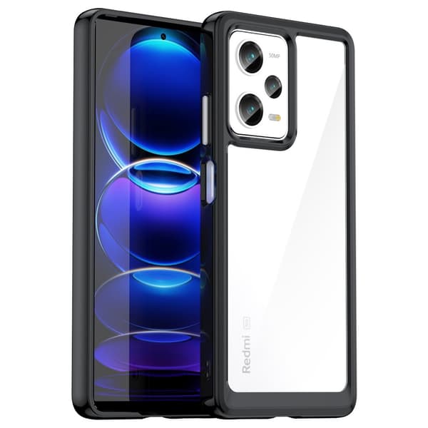 SKALO Xiaomi Redmi Note 12 Pro 5G Läpinäkyvä TPU suojakuori - Musta