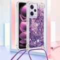 Pikkukuva 6 / 6: SKALO Xiaomi Redmi Note 12 Pro 5G Juoksuhiekka Glitter Mobile kaulapanta - Violetti