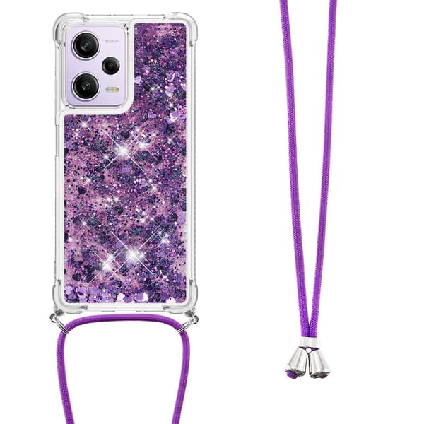 SKALO Xiaomi Redmi Note 12 Pro 5G Juoksuhiekka Glitter Mobile kaulapanta - Violetti