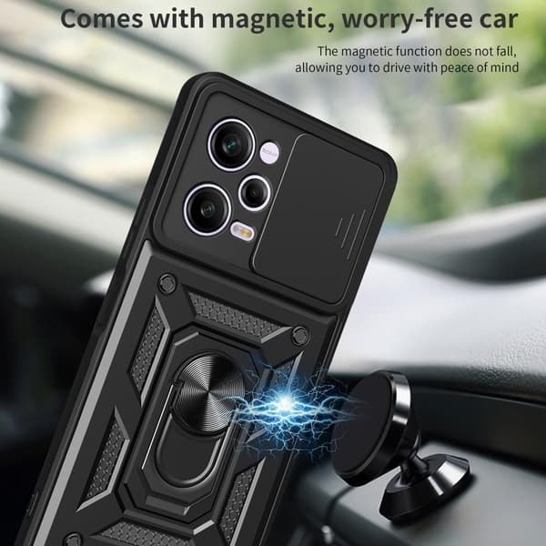 SKALO Xiaomi Redmi Note 12 Pro 5G Armor hybridi metallirengas kameran liukusäädin - - Punainen