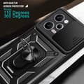 Pikkukuva 7 / 9: SKALO Xiaomi Redmi Note 12 Pro 5G Armor hybridi metallirengas kameran liukusäädin - - Punainen