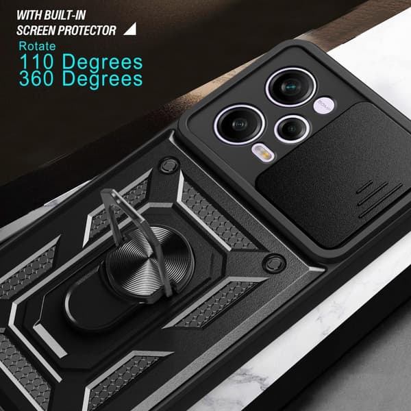 SKALO Xiaomi Redmi Note 12 Pro 5G Armor hybridi metallirengas kameran liukusäädin - - Punainen