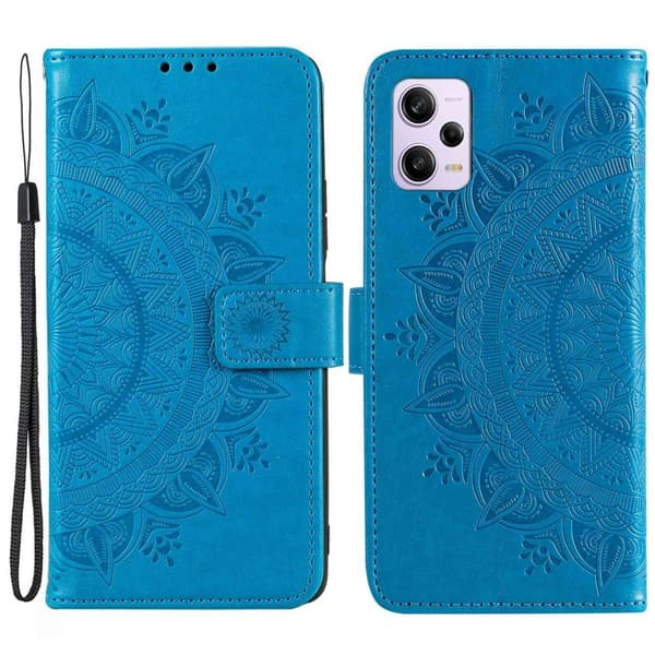 SKALO Xiaomi Redmi Note 12 Pro 5G Mandala lompakkokotelo - Sininen