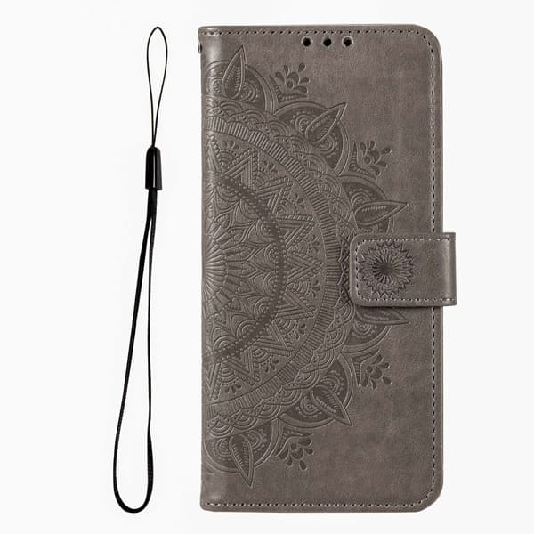 SKALO Xiaomi Redmi Note 12 Pro 5G Mandala Flip Cover - Grå