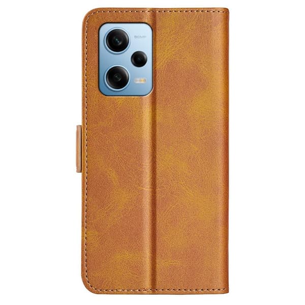 SKALO Xiaomi Redmi Note 12 Pro 5G Premium Wallet Flip Cover - Lys brun