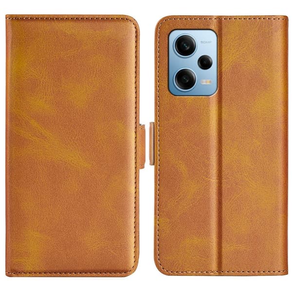SKALO Xiaomi Redmi Note 12 Pro 5G Premium Wallet Flip Cover - Lys brun