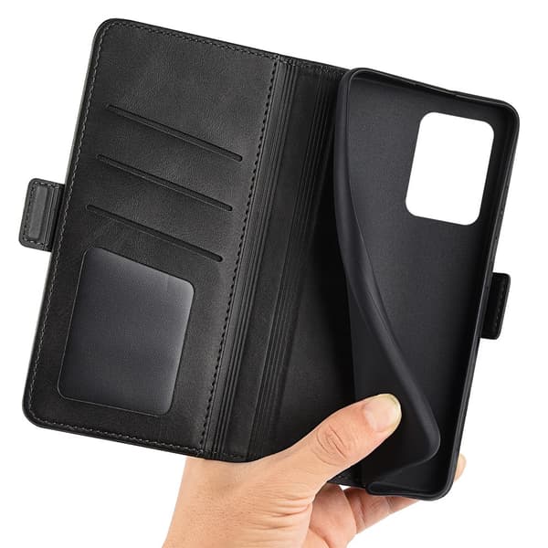 SKALO Xiaomi Redmi Note 12 Pro 5G Premium Wallet Lompakkokotelo - Musta