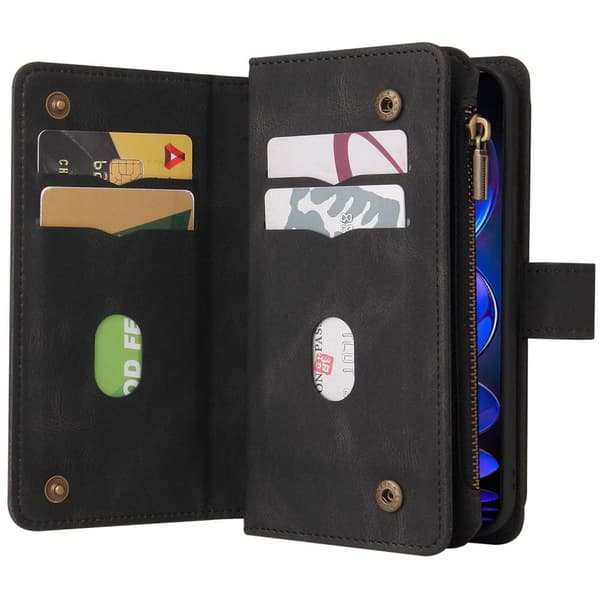 SKALO Xiaomi Redmi Note 12 Pro 5G Big Wallet 17-FACK Plånboksfodral - Svart