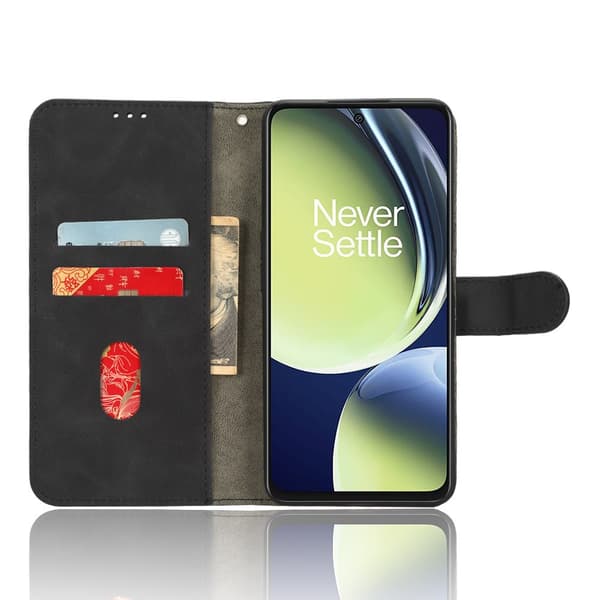SKALO OnePlus Nord CE 3 Lite 5G Matt PU-læderpungetui - Sort