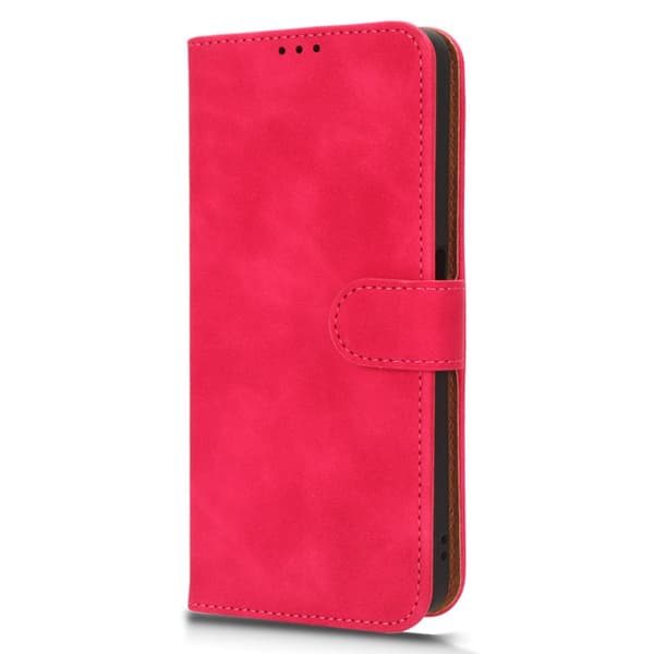 SKALO OnePlus Nord CE 3 Lite 5G Matt PU-Läder Plånboksfodral - Cerise