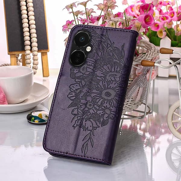 SKALO OnePlus Nord CE 3 Lite 5G Mandala Butterfly Flip Cover - Mørk lilla