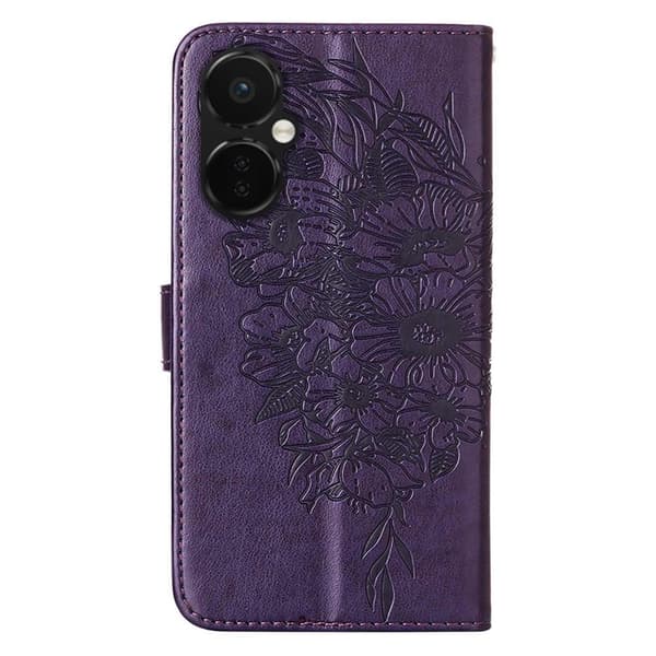 SKALO OnePlus Nord CE 3 Lite 5G Mandala Butterfly Flip Cover - Mørk lilla