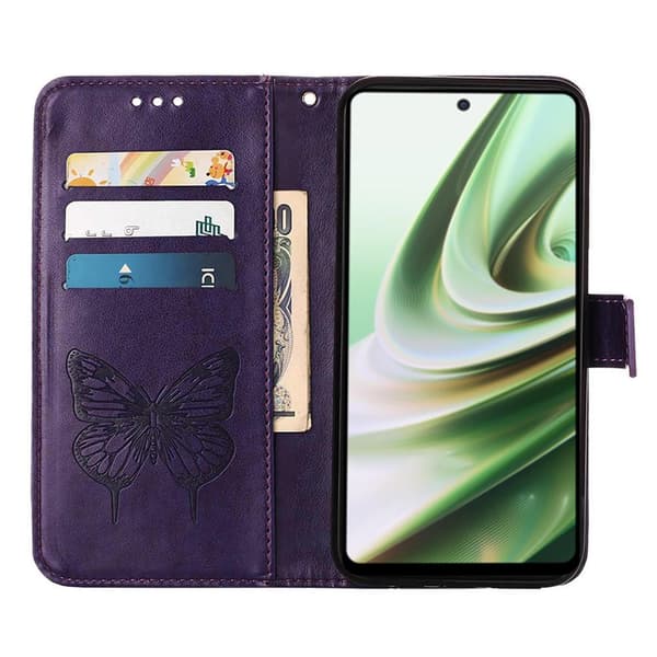 SKALO OnePlus Nord CE 3 Lite 5G Mandala Butterfly Flip Cover - Mørk lilla