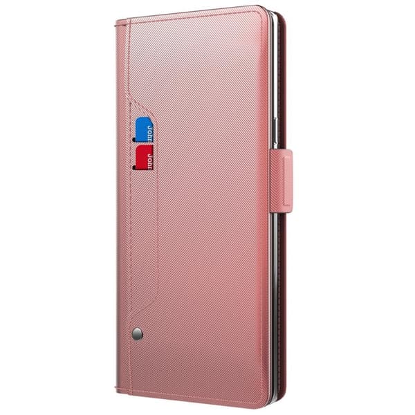 SKALO OnePlus Nord CE 3 Lite 5G Kortholder Mirror Flip Cover - Rosa guld