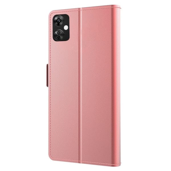 SKALO OnePlus Nord CE 3 Lite 5G Kortholder Mirror Flip Cover - Rosa guld