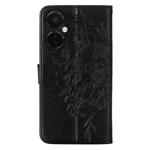 SKALO OnePlus Nord CE 3 Lite 5G Mandala Butterfly lompakkokotelo - Musta