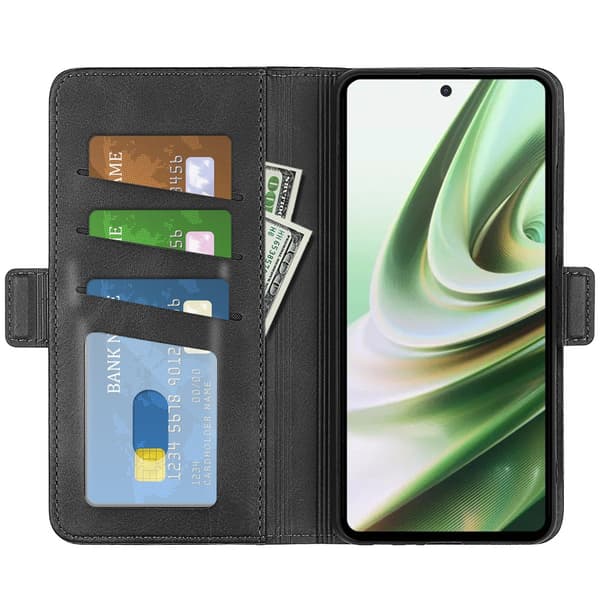 SKALO OnePlus Nord CE 3 Lite 5G Premium Wallet Flip Cover - Sort