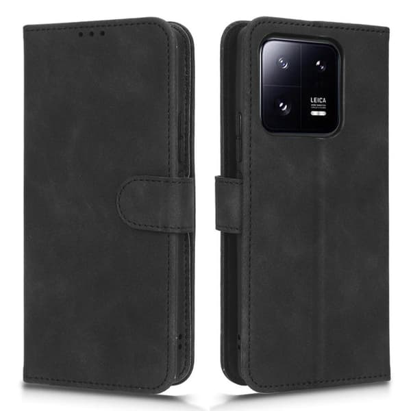 SKALO Xiaomi 13 Pro 5G Matt PU-læderpungetui - Sort